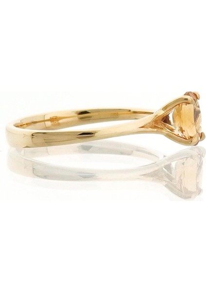 Citrine Oval Tektaş Yüzük