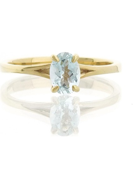 Aqua Marine Oval Tektaş Yüzük fiyatları