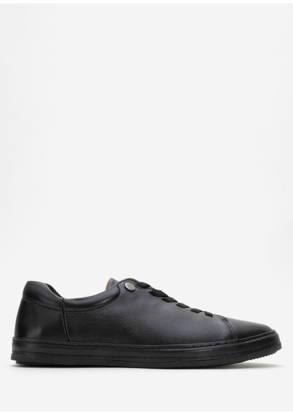 Erkek Bağcıklı Comfort Casual Ayakkabı Gerçek Deri Fr 245531 Siyah