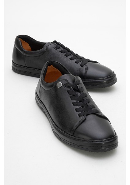 Erkek Bağcıklı Comfort Casual Ayakkabı Gerçek Deri Fr 245531 Siyah