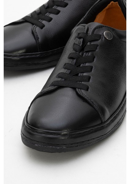 Erkek Bağcıklı Comfort Casual Ayakkabı Gerçek Deri Fr 245531 Siyah