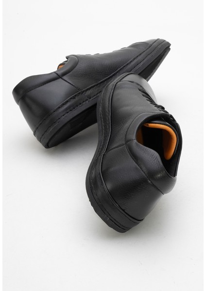 Erkek Bağcıklı Comfort Casual Ayakkabı Gerçek Deri Fr 245531 Siyah