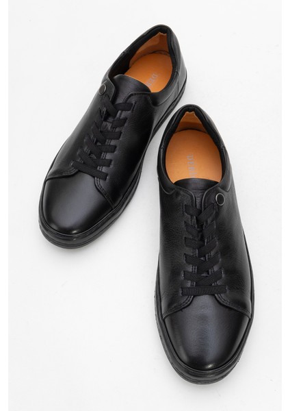 Erkek Bağcıklı Comfort Casual Ayakkabı Gerçek Deri Fr 245531 Siyah