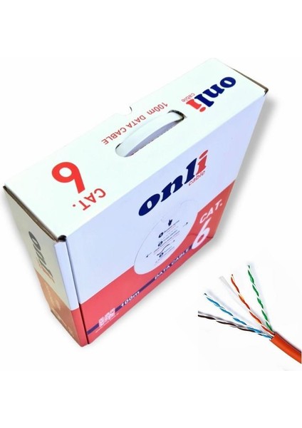 Onli 23AWG Utp Cat6 Network Kablosu Turuncu 100MT Yerli Üretim