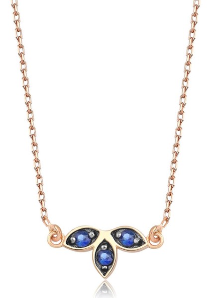 Safir Lotus Çiçeği Kolye
