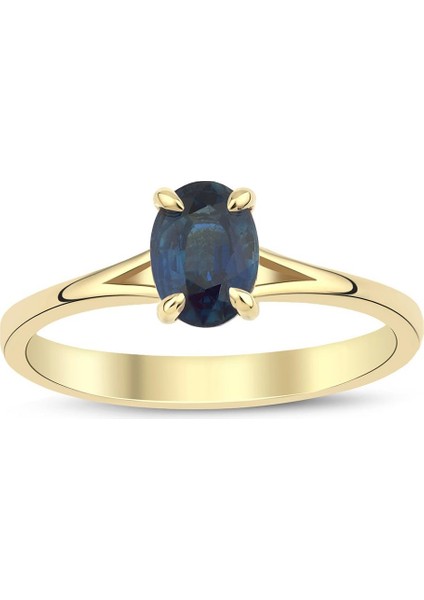 Safir Oval Tektaş Yüzük