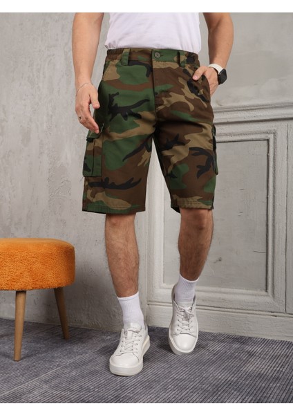 Erkek Kamuflaj Kargo Şort