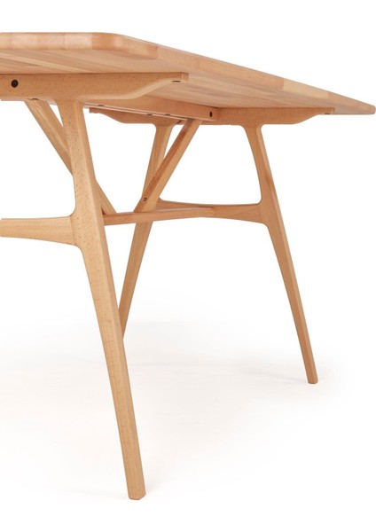 6 Kişilik Slim Kayın Masa, Masif Ahşap Masa, %100 Doğal Ahşap Masa, Iskandinav Masa, Modern 150cm