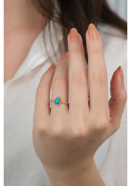 14 Ayar Altın Işlemeli Mavi Taşlı Yüzük 748 modelleri