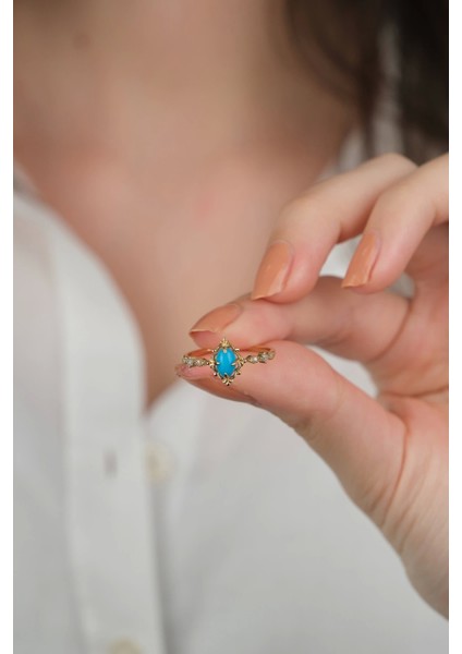 14 Ayar Altın Işlemeli Mavi Taşlı Yüzük 748 fırsatları