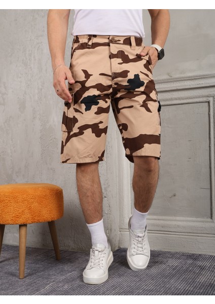 Erkek Kamuflaj Kargo Şort