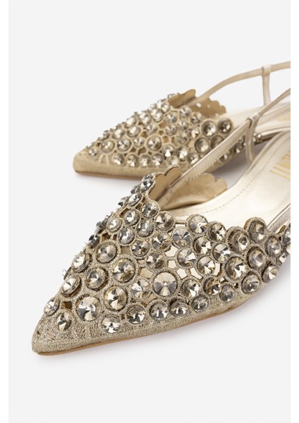 Kadın Deri & Tekstil Gold Topuklu Ayakkabı 1141 548 Zenıa 6-1 Byn Ayk Y25 Gold modelleri