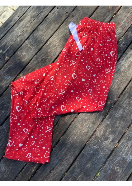 Yazlık Yumuşak Dokulu Pijama Altı Kalp Baskılı fiyatları