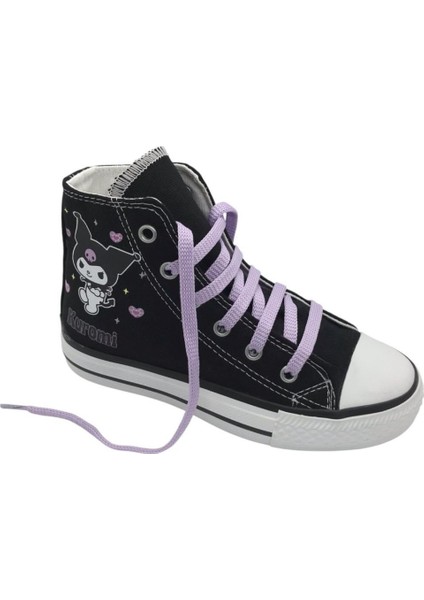 Kuromi Baskılı Siyah Bilekli Spor Ayakkabı Sneakers