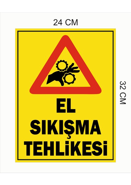 El Sıkışma Tehlikesi Tabela Levhası 24X34 cm Pvc fiyatları
