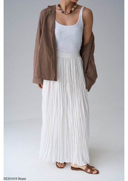 Kırışık Kumas Uzun Viskon Etek fiyatları