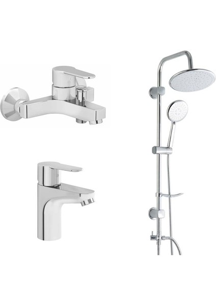 Win S Banyo Bataryası + Lavabo Bataryası + Duxxa Bolero Duş Sistemi
