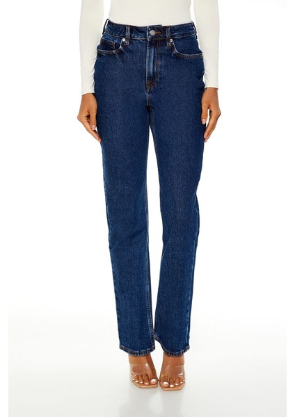 High-Rise Straight Jean Pantolon