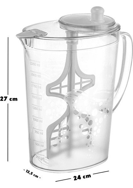 Aqua Mix Karıştıcılı 2250 ml Ayran, Limonata Vb. Sürahi