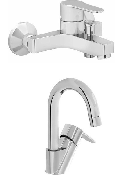 Win S Banyo Bataryası + Kuğu Lavabo Bataryası Set