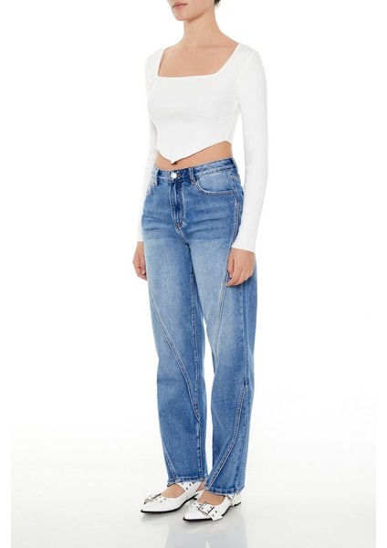 Straight Leg Jean Pantolon