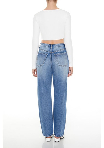 Straight Leg Jean Pantolon