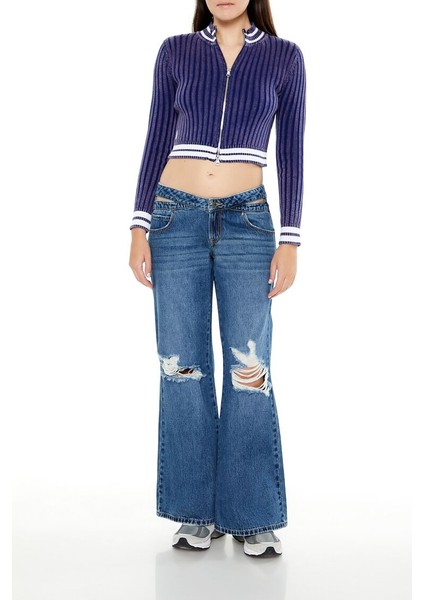Kesik Detaylı Baggy Jean Pantolon