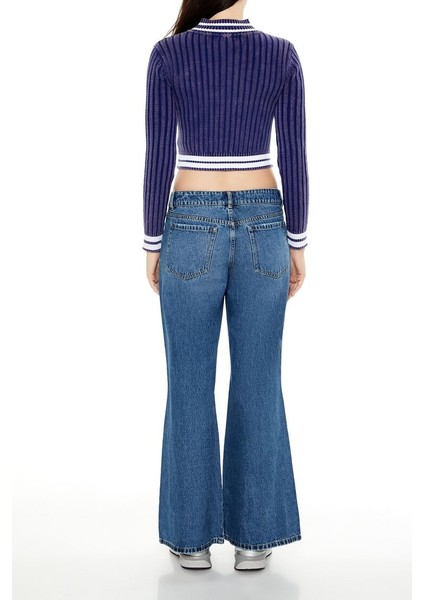 Kesik Detaylı Baggy Jean Pantolon
