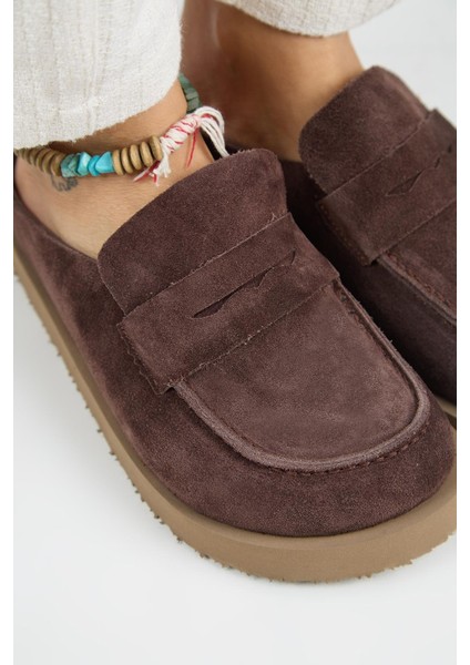 (Ziva) Kadın Loafer Platform Antrasit Terlik fırsatları