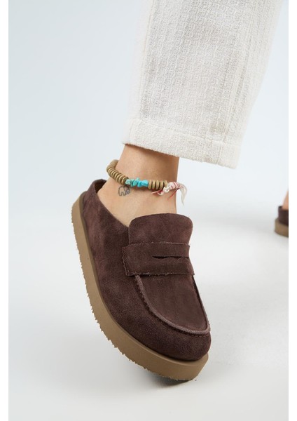 (Ziva) Kadın Loafer Platform Antrasit Terlik indirimleri