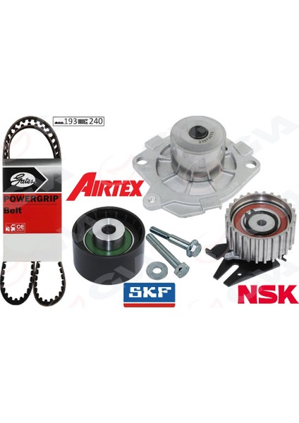 Devirdaimli Eksantrik Gergi Kiti 193X240 Doblo 01 Brava-Bravo- 96-01 -Palio 00- Marea 96- 1.9td Gnzrz