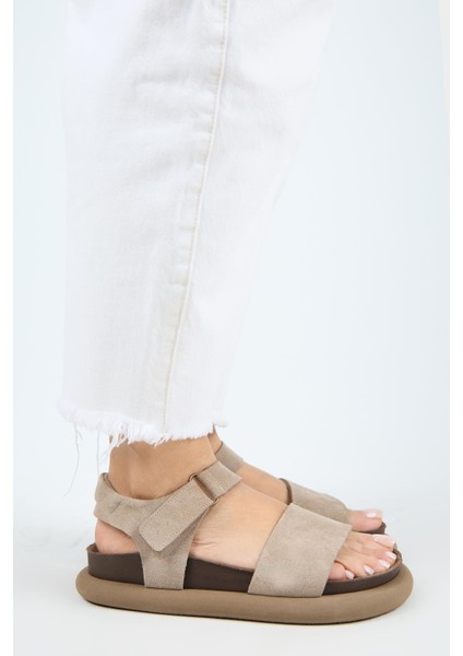 Bronx Kadın Deri Atkılı Cırtlı Taba Sandalet fiyatları