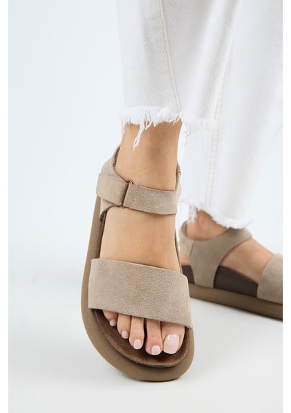 Bronx Kadın Deri Atkılı Cırtlı Taba Sandalet indirimleri