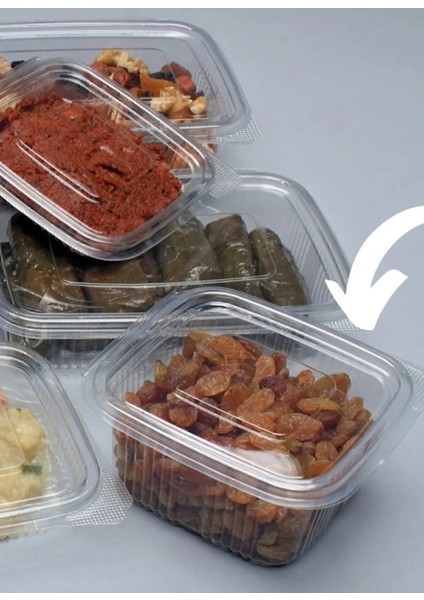 Plastik Sızdırmaz Kap 500 gr cc Kullan At Tek Kullanımlık Plastik Kapaklı Kase 50 Adet