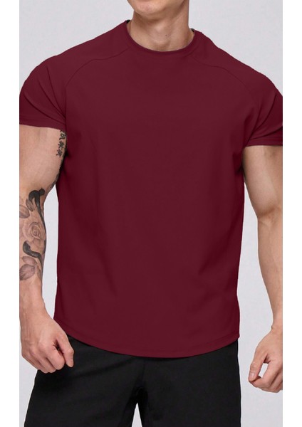 Erkek Running Sports Reglan Oval Kesim Penye T-Shirt modelleri