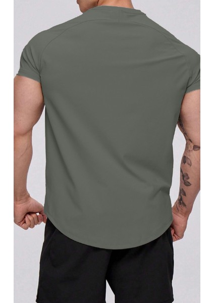 Erkek Running Sports Reglan Oval Kesim Penye T-Shirt