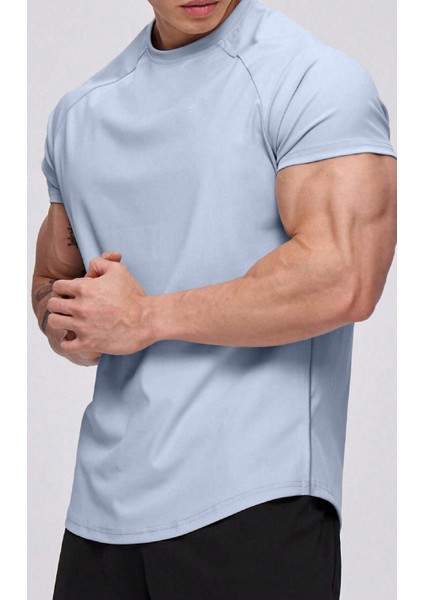 Erkek Running Sports Reglan Oval Kesim Penye T-Shirt