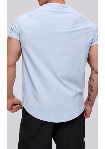 Erkek Running Sports Reglan Oval Kesim Penye T-Shirt