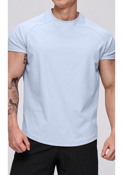 Erkek Running Sports Reglan Oval Kesim Penye T-Shirt