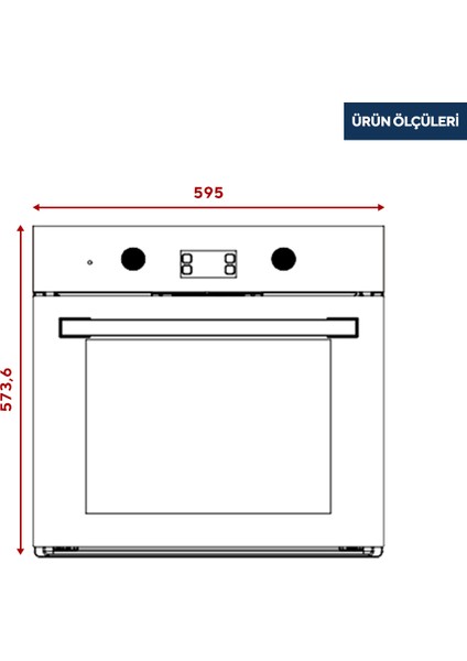 Dijital Beyaz Cam Ankastre Fırın 9 Prog. B66-SGF3