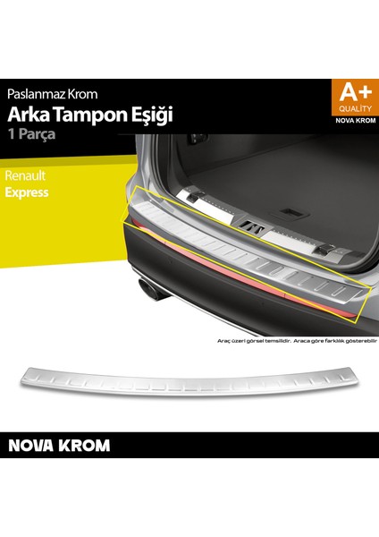Renault Express Krom Arka Tampon Eşiği 2021 Üzeri