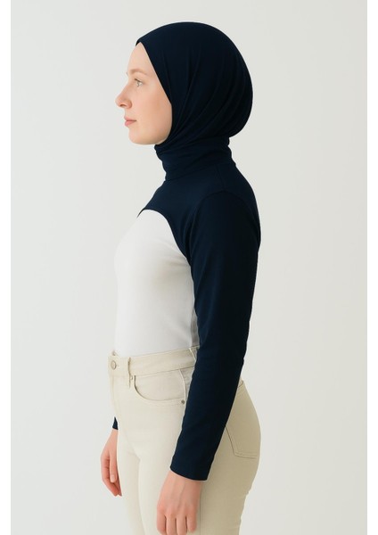 Dik Yaka Boyunluklu Kolluk - Pamuk Bolero Crop, Uzun Kollu Balıkçı Yaka, Rahat ve Şık Tasarım