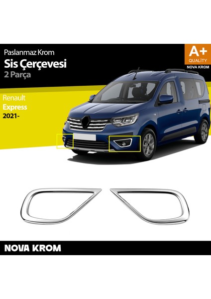 Renault Express Krom Sis Farı Çerçevesi 2 Prç 2021 Üzeri