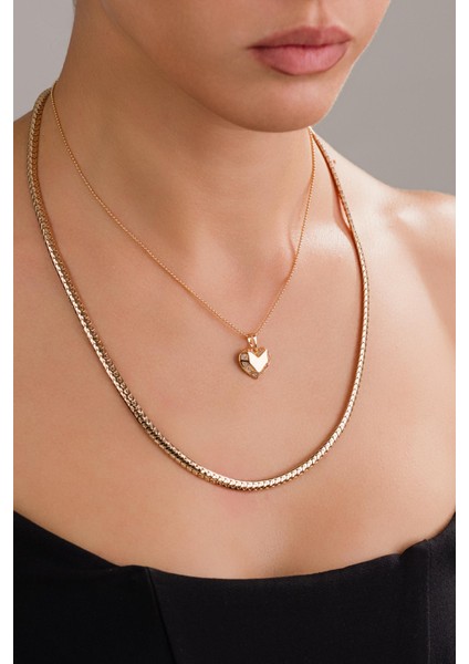 Rose Gold Kalpli Kombin Kolye