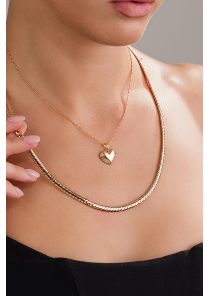 Rose Gold Kalpli Kombin Kolye fiyatları