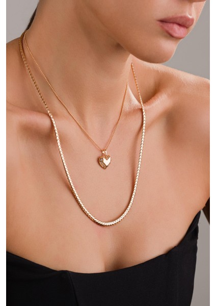 Rose Gold Kalpli Kombin Kolye modelleri