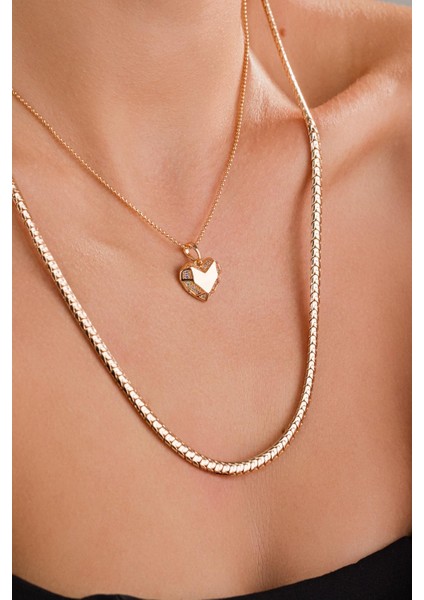 Rose Gold Kalpli Kombin Kolye fırsatları