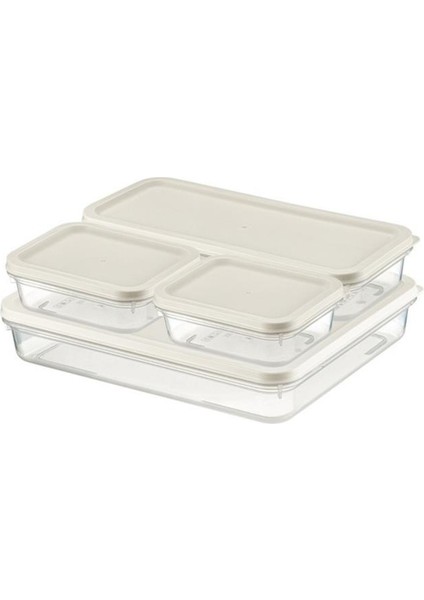 4’lü Dondurucu Saklama Kabı Seti, Buzdolabı Difriz Erzak Gıda Düzenleyici Set (2600,1200,500,500ML)