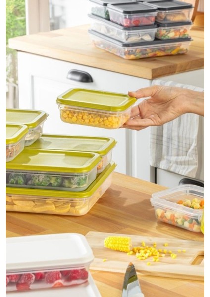 4’lü Dondurucu Saklama Kabı Seti, Buzdolabı Difriz Erzak Gıda Düzenleyici Set (2600,1200,500,500ML)
