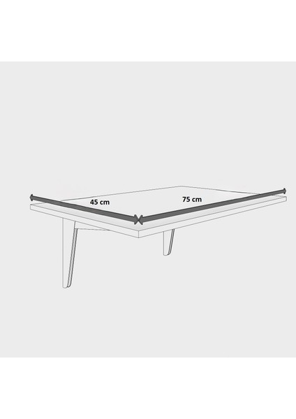 kamelya Duvara Monte Katlanabilir Çalışma Masası Balkon Masası yemek masası mutfak masası 45 x 75 cm